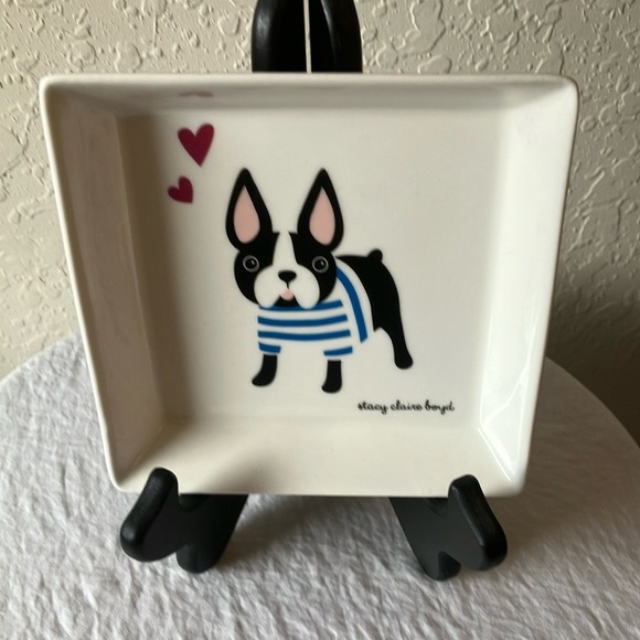 Stacy Claire Boyd: White Ceramic French Bulldog Dog Plate - Picture 6 of 13